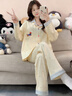 歐詩(shī)帛春秋季天新款長(cháng)袖睡衣女臘腸狗大碼可愛(ài)波點(diǎn)套裝格子可外穿家居服 82635女臘腸狗 L 建議體重100-120斤 曬單實(shí)拍圖