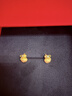 潮宏基臻金弘足金黃金耳釘硬金金鉆工藝送女友生日禮物 一對款 曬單實(shí)拍圖