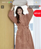 美標秋冬情侶睡袍睡衣男女加厚珊瑚絨法蘭絨浴袍家居服 糖杏仁棕 L 曬單實(shí)拍圖