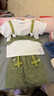 【男童夏季套裝】新款兒童裝洋氣小孩夏天短袖衣服寶寶痞帥夏 苔綠色 常規 130 曬單實(shí)拍圖