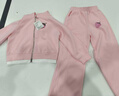 5+女童粉色套裝春秋新款兒童假兩件外套童裝闊腿褲潮 嬰兒粉140 曬單實(shí)拍圖