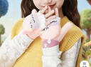 卡爾美（KELME）兒童手套3-6歲冬季女童保暖手套翻蓋半指小學(xué)生寫(xiě)字針織手套6-12 曬單實(shí)拍圖
