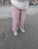 優(yōu)衣庫童裝女童仿羊羔絨休閑寬腿褲闊腿褲加絨褲子478169 10 水粉色 160 曬單實(shí)拍圖