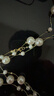 QUAMER金店款珍珠衣服掛件配飾項鏈女毛衣鏈年新款潮長(cháng)款小眾網(wǎng)紅 金色 金色鏈子白色珍珠 曬單實(shí)拍圖