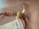 老廟黃金轉運珠手串足金十二生肖抱福轉運珠手鏈生日本命年禮物 抱福馬 約：0.9g 曬單實(shí)拍圖