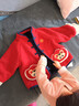 嘟嘟家男童外套冬季女童拜年服加絨上衣新款兒童新年衣服紅色冬 紅色100 曬單實(shí)拍圖