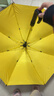 超大號自帶防水套長(cháng)柄彎鉤傘結實(shí)輕奢黑膠防風(fēng)防曬晴雨傘 外黑內黃 曬單實(shí)拍圖