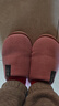 潔麗雅棉拖鞋女秋冬季室內家居防滑保暖拖鞋厚底毛毛女士家用男棉鞋外穿 皮紅 38-39 (適合37-38碼) 曬單實(shí)拍圖