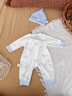 童戀初心【2件裝】嬰兒連體衣春秋純棉系帶新生兒衣服睡衣打底男女寶寶 曬單實(shí)拍圖