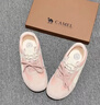 駱駝（CAMEL）松包德訓鞋女活力革網(wǎng)撞色拼接休閑板鞋 L25A245022 粉色  38  曬單實(shí)拍圖