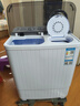 奧克斯（AUX）大容量半自動(dòng)洗衣機 家用宿舍租房小型波輪雙桶雙缸洗脫兩用 雙筒 7.5kg 【洗4.5KG+脫3KG】透明黑 曬單實(shí)拍圖