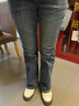 絲柏舍水洗牛仔褲2026春裝新款女裝簡(jiǎn)約修身長(cháng)款高腰微喇褲 曬單實(shí)拍圖