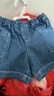 優(yōu)衣庫嬰幼兒寶寶牛仔松緊短褲水洗產(chǎn)品全棉花邊473614 63 天藍色 100 曬單實(shí)拍圖
