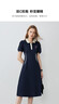 初語(yǔ)polo領(lǐng)連衣裙顯瘦女2025夏季新款a字裙短袖t恤中長(cháng)裙 藏青色  M 曬單實(shí)拍圖