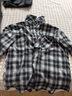 名創(chuàng  )優(yōu)品（MINISO）長(cháng)袖襯衫男士秋季美式復古格子襯衣痞帥寬松休閑外套 黑白格 3XL 曬單實(shí)拍圖