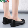 卡帝樂(lè )鱷魚(yú) CARTELO 女鞋坡跟圓頭女單鞋職業(yè)女士皮鞋 KDLDX-2138 黑色 38  曬單實(shí)拍圖
