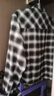 優(yōu)衣庫女裝法蘭絨箱型襯衫/格紋美式復古479085 09 黑色 S /155/80A 曬單實(shí)拍圖