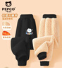 小豬班納（PEPCO）女童加絨褲子秋冬加厚羊羔絨長(cháng)褲中大童保暖休閑運動(dòng)褲 黑色 120 曬單實(shí)拍圖