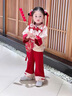 G.duck嬰兒漢服套裝春裝國風(fēng)唐裝抓周宴女寶寶禮服中式過(guò)年分體兩件套裝 紅色 80 （建議寶寶8-10公斤 12-24個(gè) 曬單實(shí)拍圖