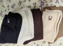 貓人女士襪子女【100%純棉10A抑菌】春夏透氣中筒襪小熊刺繡長(cháng)襪女5雙 曬單實(shí)拍圖