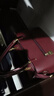 袋鼠2025新款大容量真皮女包手提包百搭斜跨單肩包多層仿 酒紅色 曬單實(shí)拍圖