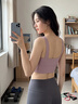 保羅領(lǐng)袖（PAUL LEADER）運動(dòng)內衣女高強度健身跑步防震防下垂瑜伽服一體美背背心式文胸罩 豆沙紫 【升級全固定防震杯】 S （70-85斤） 曬單實(shí)拍圖