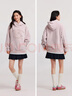 森馬（Semir）史努比系列衛衣女中長(cháng)款假兩件圖案冬oversize搖粒絨連帽衣服 橡皮粉61214（特寬松款介意可拍小一碼） S 曬單實(shí)拍圖