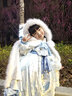 G.duck冬季艾莎公主裙漢服女童中國兒童冰雪奇緣加絨加厚連衣裙斗篷披風(fēng) 冰雪斗篷加裙子 120 建議5~6歲【100-115cm】 曬單實(shí)拍圖