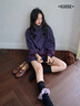 闊色假兩件衛衣休閑褲兩件套裝25初秋穿搭新款女長(cháng)袖上衣短褲子紫 深紫色休閑褲8009 S 曬單實(shí)拍圖