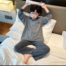 童話(huà)課堂兒童德絨保暖內衣家居服男童秋衣秋褲套裝大童男孩睡衣2026秋冬 灰藍色 170 建議身高155-165厘米左右 曬單實(shí)拍圖