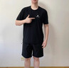 皮爾卡丹薄款涼感速干短袖T恤男士運動(dòng)套裝2026夏季新款休閑冰絲運動(dòng)套裝 【冰絲高彈】黑色上衣+黑色短褲 XL (120-140斤) 曬單實(shí)拍圖
