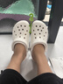 CROCS卡駱馳洞洞鞋貝雅洞洞鞋輕便運動(dòng)鞋耐磨一腳蹬拖鞋休閑鞋|10126 白-100 37 /38(230mm) 曬單實(shí)拍圖