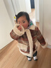 迪士尼兒童拜年服撞色格紋仿羊羔毛拼接棉服2026新款女童夾棉過(guò)年服外套 曬單實(shí)拍圖