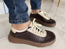 Bata休閑鞋女2026春羊皮厚底復古德訓運動(dòng)鞋AD153AM6 啡色-單里 38 曬單實(shí)拍圖