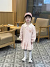 班喜迪女童連衣裙春裝兒童學(xué)院風(fēng)Polo衛衣裙周歲禮服洋氣寶寶公主裙春秋 粉色 110 曬單實(shí)拍圖