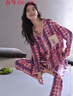 古今（GUJIN）純棉全棉長(cháng)袖睡衣女春秋新款家居服睡褲經(jīng)典千鳥(niǎo)格可外穿套裝XL 曬單實(shí)拍圖
