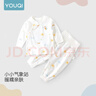 優(yōu)奇寶寶秋衣秋褲純棉兒童家居服2024新款開(kāi)襠褲嬰兒內衣套裝分體 曬單實(shí)拍圖