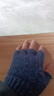 GRGN手套男女通用冬季半指翻蓋加絨防寒保暖學(xué)生加厚可愛(ài)毛線(xiàn)露指手套 曬單實(shí)拍圖