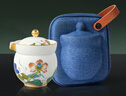 永豐源（auratic）幸福和鳴3頭陶瓷中式旅行茶具 戶(hù)外露營(yíng)出差必備 快客杯泡茶杯 3頭旅行茶具 曬單實(shí)拍圖