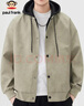 大嘴猴（paul frank）皮衣男士夾克男春秋季美式復古假兩件外套男潮牌上衣 卡其色 M 曬單實(shí)拍圖