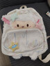 斐月伽雙肩包女小背包女士雙肩包輕便大容量初中生書(shū)包可愛(ài)背包出游包 白色帶星星掛件 曬單實(shí)拍圖