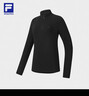 斐樂(lè ) 斐樂(lè )官方女子針織長(cháng)袖衫2025冬季新款健身運動(dòng)加絨半拉鏈長(cháng)T 深黑-BK L 170/88A/L 曬單實(shí)拍圖
