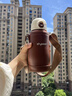 世喜兒童保溫杯兒童1-3歲保溫水杯吸管杯便攜316L不銹鋼大容量480ml 【棕杯套】?jì)和乇?曬單實(shí)拍圖