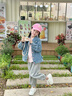 歐姆熊女童牛仔外套春秋款2026新款小童女寶寶洋氣長(cháng)袖上衣兒童春裝衣服 藍色 110 cm 曬單實(shí)拍圖