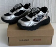 泰蘭尼斯春季兒童運動(dòng)鞋男童潮酷休閑女童防滑跑步鞋黑/銀色31 曬單實(shí)拍圖