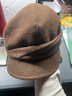 PTAH冬季護耳帽新款羊毛混紡秋冬加厚保暖洋氣護耳帽時(shí)尚畫(huà)家鴨舌帽 焦糖色 均碼 （50-60cm可調節） 曬單實(shí)拍圖