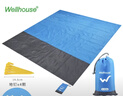 WELLHOUSE戶(hù)外沙灘折疊防潮墊野餐墊便攜收納袋帶地釘藍灰色2.1*2m 曬單實(shí)拍圖