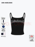 ANN ANDELMAN【明星同款】官方直營(yíng)純色修身套頭燙鉆設計感短款背心吊帶女內搭 黑色 XS 曬單實(shí)拍圖