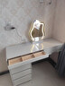 梳妝臺臥室一體柜小戶(hù)型化妝桌斗柜實(shí)木巖板化妝臺可收納化妝柜 白120cm桌+柜+云朵鏡+花瓣椅 實(shí)木【三斗柜】巖板臺面 曬單實(shí)拍圖