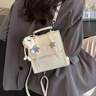 慕昂雙肩包女時(shí)尚2026新款小眾銀色手提學(xué)生書(shū)包韓版輕便休閑旅游 米白色帶掛件 曬單實(shí)拍圖